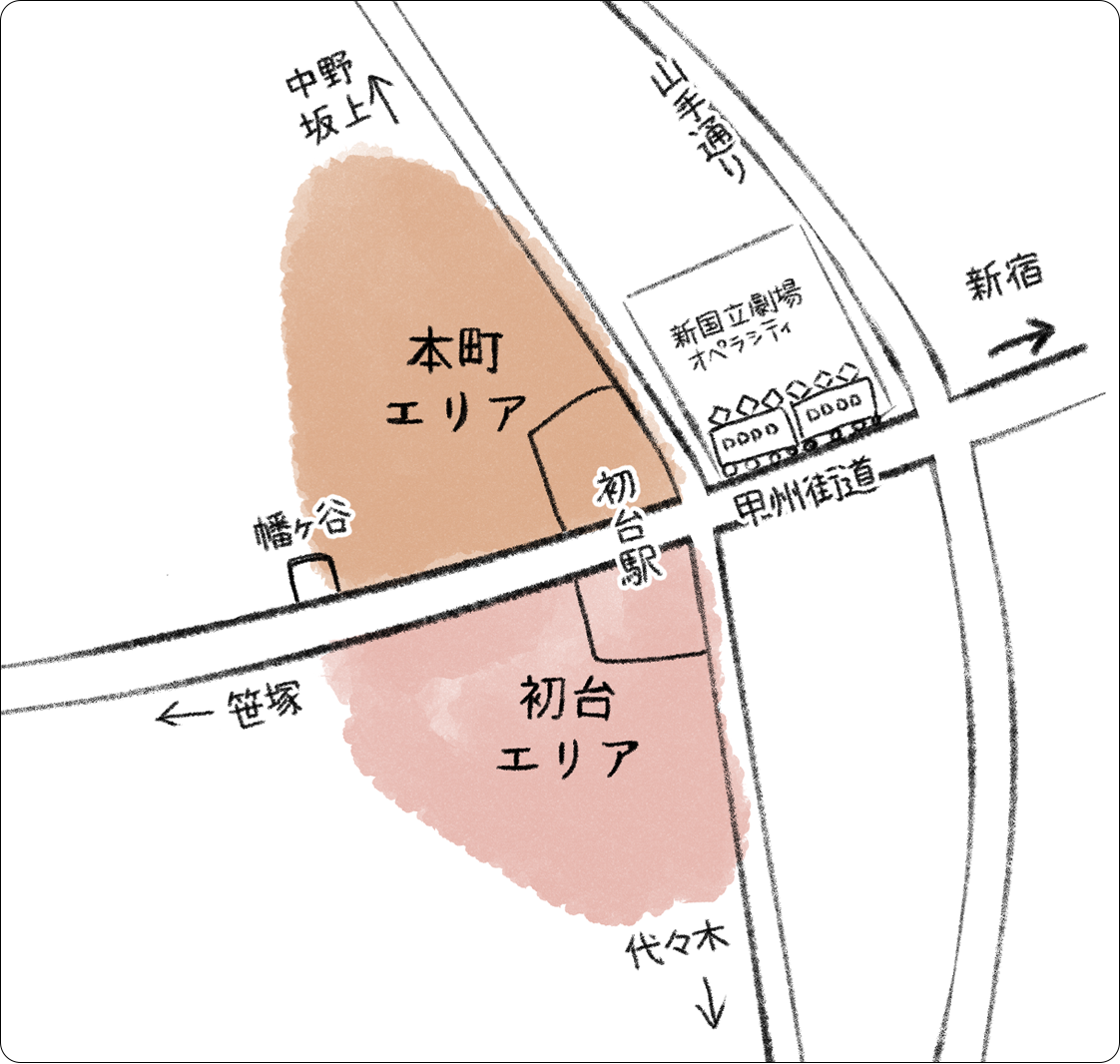 初台・本町の場所
